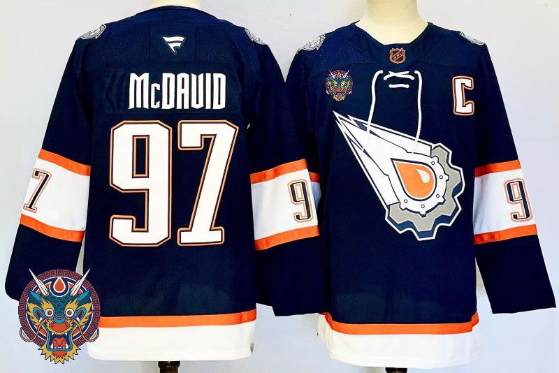 Men Edmonton Oilers #97 Mcdavid Drak Blue Fanatics 2025 NHL Jersey style 4->edmonton oilers->NHL Jersey